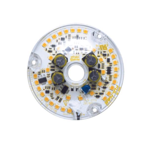 Fulham TJTUNV010AC930B 10 watt LED Circular Retrofit Kit Engine, 6.5" diameter, Surface Mount w/ lens and mounting plate,  3000K, 865 lumens, 60,000hr life, 120-277 volt, Triac Dimming