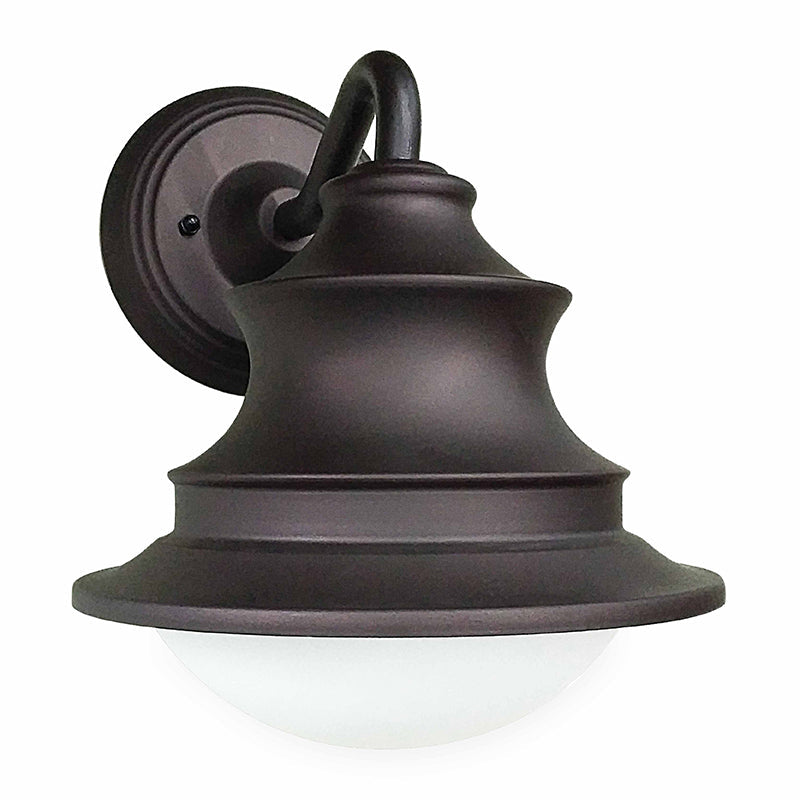 Westgate 12 watt LED Exterior Wall Sconce, 2700K/3000K/3500K/4000K/5000K Color Selectable, 1200 lumens, 70,000hr life, 120 Volt, Dimming, Wet Rated, Frosted Glass Lens, Bronze Finish