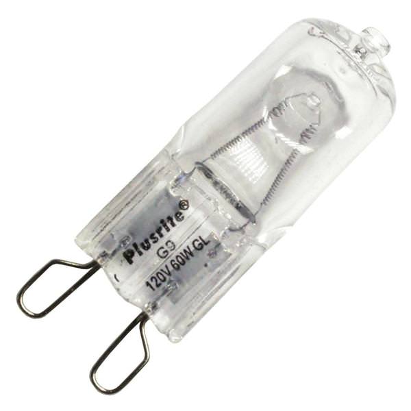 Plusrite 3418 JCD60/CL/G9 60w G9 Clear Looped Halogen Bulb, G9 Loop Base, 1150 lumens, 2000hr life, 120 volt, Dimmable