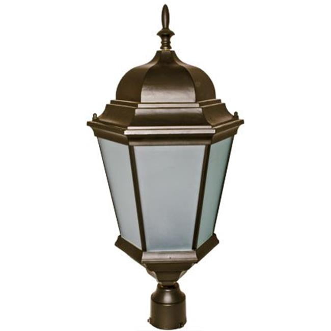 Dabmar GM235-BZ/FROST Cast Aluminum Post Top Fixture, Frosted Lens, w/out 60W A19 Medium (E26) lamp, 120 volt, Bronze Finish