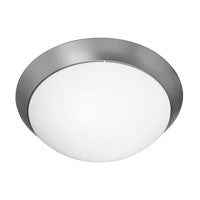 Access Lighting 20624GU-BS/OPL 2-Light Round Ceiling Fixture, 11in. diameter, Opal Glass Lens, w/out 13W Bi-Pin (GU24) lamps, 2700K, 1800 lumens, 120 volt, Brushed Steel Finish