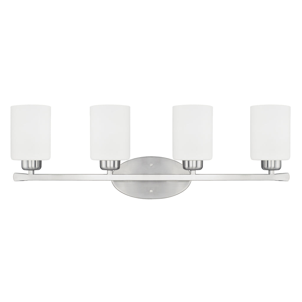 Capital 115241BN-338 Dixon 4 Light Vanity 100 Watt,  120V, E26 (Medium) Base, Dimmable, Brushed Nickel Finish, 4 Sockets- A19 Lamp Recommended Lamps Not Included