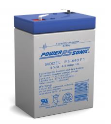 Powersonic PS-640 Sealed Lead Acid Battery, 6 volt, 4.5 Amp Hour