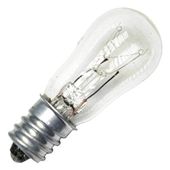 GE 11369 6S6/130V Clear 6 watt S6 Address Sign Lamp, Candelabra (E12) base, 38 lumens, 1,500hr life,130 volt