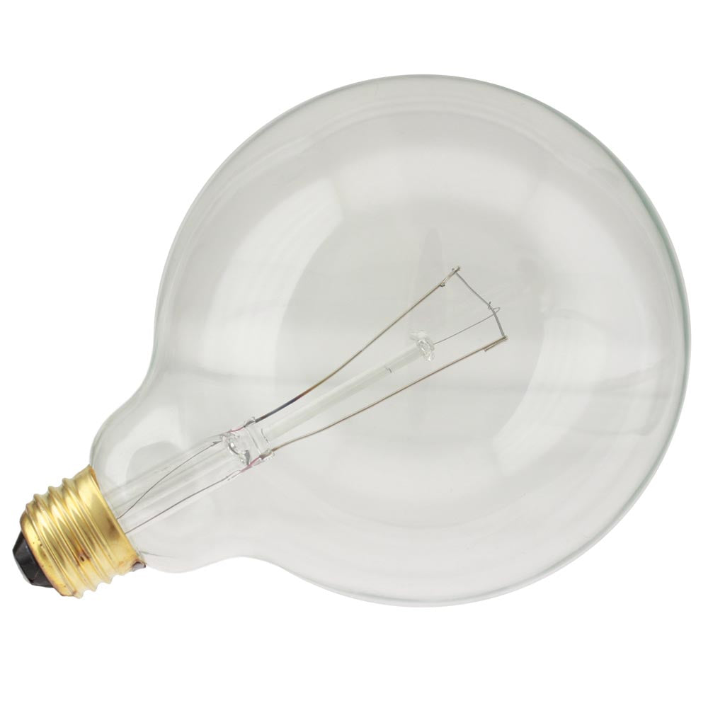 GE 14187 60G40 120V Clear 60 watt G40 Globe Lamp, Medium (E26) base, 720 lumens, 2,500hr life, 120 volt