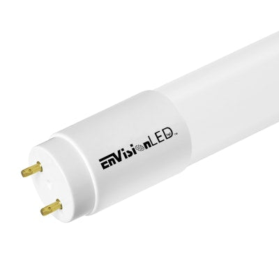 Envision LED LED-T8-DF-GL-4FT-18W-40K 18 watt LED 48" Linear Tube Lamp, Medium Bi-pin (G13) base, 4000K, 2200 lumens, 50,000hr life, 120-277 volt, Non- Dimmable,  Ballast Bypass or Direct Wire No Ballast