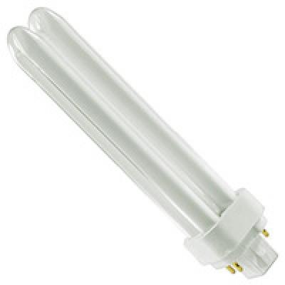 Sylvania 20668 CF18DD/E/841 18 watt Double-Tube Compact Fluorescent Lamp, 4-Pin (G24q-2) base, 4100K, 1150 lumens, 12.000hr life