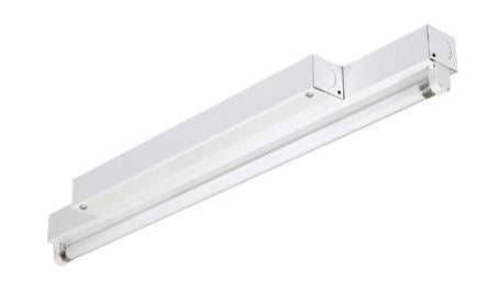 Utopia STS-2-17LED/40-UNV  17 watt LED Vanity Strip Fixture, 2' length, Opal White Acrylic Diffuser, 4000K, 100,000hr life, 120-277 volt, 0-10V Dimming, Satin Nickel End Cap