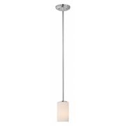 Nuvo 60-5808 1-Light Mini Pendant Fixture, 3.875" x 44.625" tall, White Glass Shade, w/out 100W Max. A19 Medium (E26) base bulb, 120 volt, Polished Nickel Finish