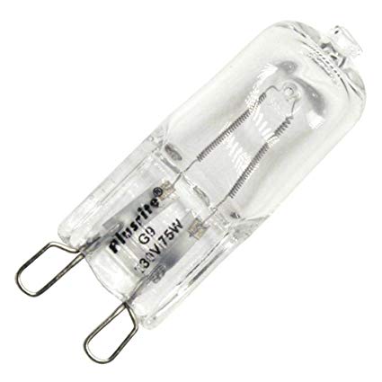 Plusrite 3425 Q75JCD/CL/G9/130V Clear 75 watt JCD Halogen Lamp, Looped-Pin (G9) base, 1300 lumens, 2,000hr life, 130 volt. *Discontinued*