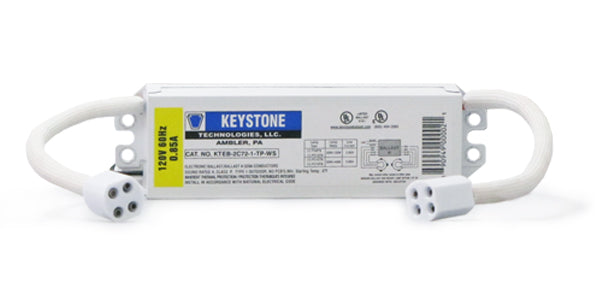 Keystone KTEB-2C72-1-TP-WS 120 volt Rapid Start Ballast w/ Circline Sockets, operates (2) FC8T9 + FC12T9, (2) FC12T9 + FC16T9