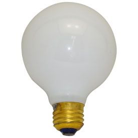 Import 60G25/W/130V White 60 watt G25 Globe Lamp, Medium (E26) base, 480 lumens, 3,500hr life, 130 volt