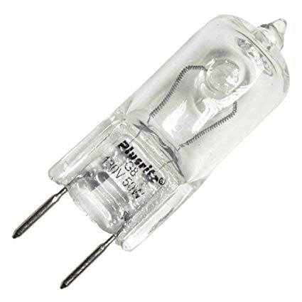 Plusrite 3411 Q50JCD/130V/G8 50 watt JCD Halogen Lamp, Bi-Pin (G8) base, 950 lumens, 2,000hr life, 130 volt