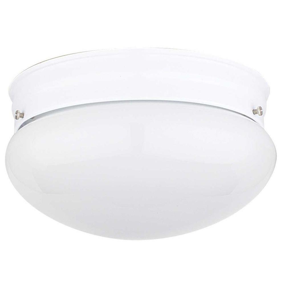 Sunset F3284-30 10" 2 Light Opal Mushroom Fixture, White Finish