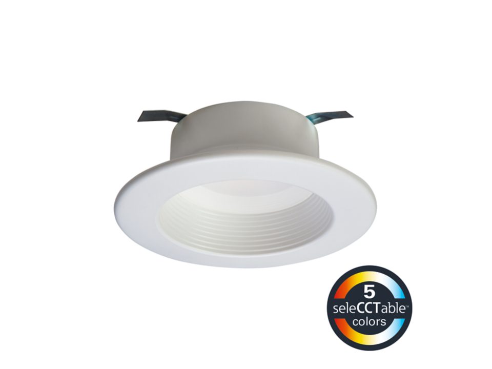 Halo RL4069S1EWHR-CA 8 watt LED 4" Retrofit Down Light, 600 lumens, Multi CCT 27/30/35/40/50K, 120 volt, T20 Rated, White Matte Finish, Dimmable