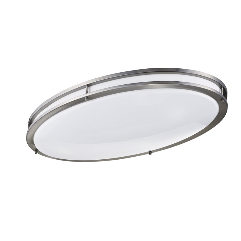 Sunpark DC032D-4000K-62 46 watt LED Ceiling Fixture, 32.3" x 18.1" x 4.3" tall, Acrylic shade, 4000K, 4700 lumens, 120-277 volt, Satin Nickel Finish