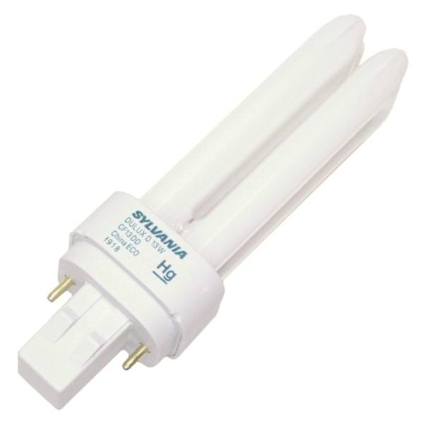 Sylvania 21120 CF13DD/841 13 watt Double-Tube Compact Fluorescent Lamp, 2-Pin (GX23-2) base, 4100K, 780 lumens, 10,000hr life