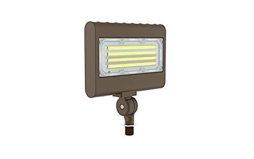 Westgate LFX-MD-15-50W-50K-KN 15W/20W/30W/50W Wattage Selectable LED Floodlight Fixture, 5000K, 1950/2600/3900/6500 lumens, 50,000hr life, 120-277 Volt, 0-10V Dimming, 1/2" Threaded Knuckle Mount, Bronze Finish