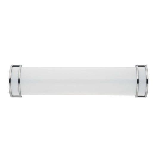 Maxim 55534WTSN 1-Light 24 watt LED Vanity Fixture, 25" x 6" tall, Opal Acrylic lens, 1500 lumens, 40,000hr life, 120-277 volt, Non-dimmable, Satin Nickel Finish