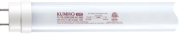 Kumho FLT8-32W/22W-AC-410 22 watt LED T8 Direct Replacement Linear Tube Lamp, 4' length, Medium Bi-Pin (G13) base, 4100K, 2380 lumens, 50,000hr life, 120-277 volt, Runs off Existing Ballast. *Discontinued*