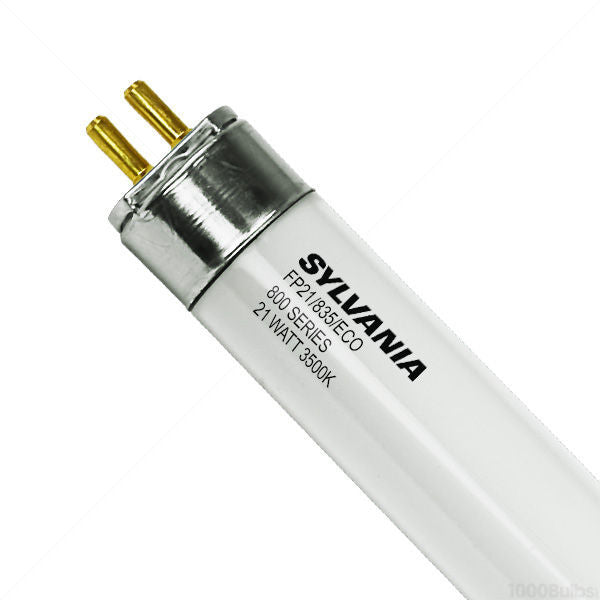 Sylvania 20921 FP21/835/ECO 21 watt T5 Linear Fluorescent Lamp, 34" length, Mini Bi-Pin (G5) base, 3500K, 2100 lumens, 20,000hr life