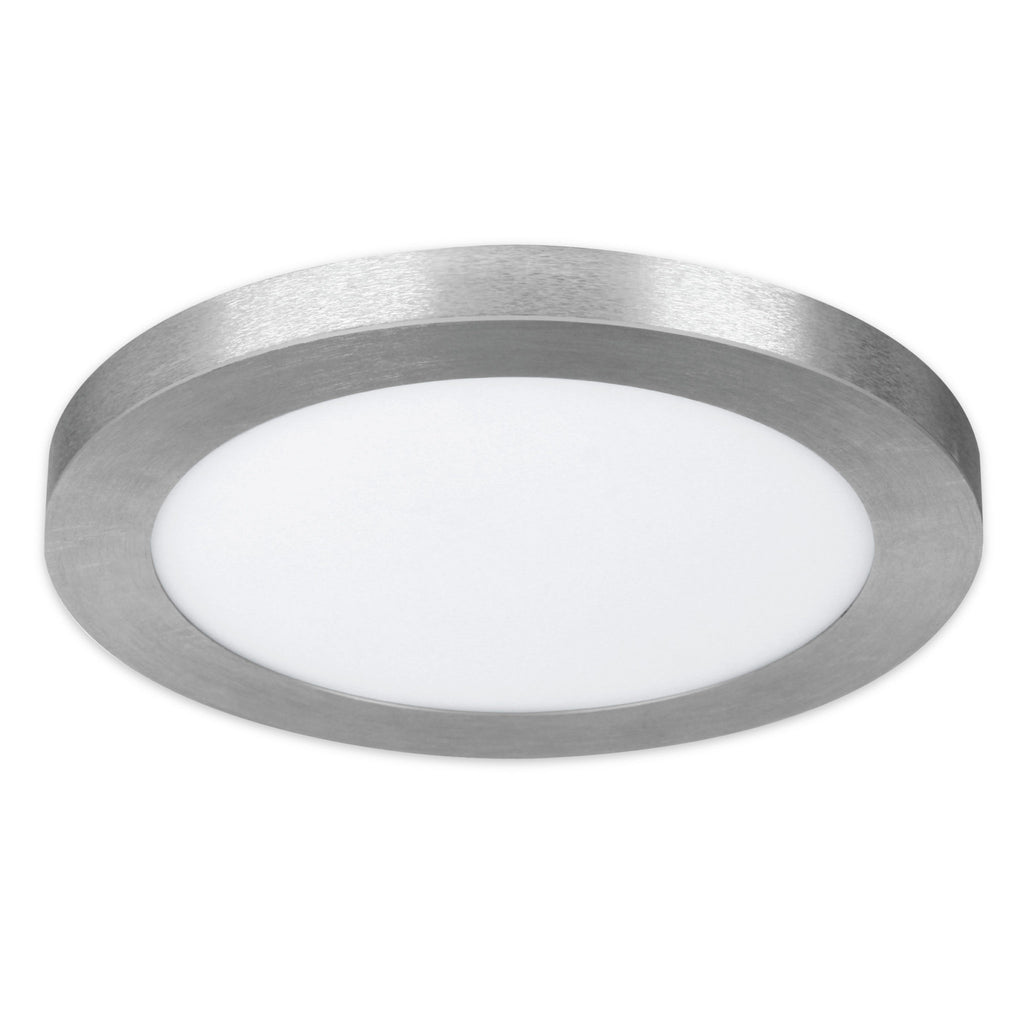 Feit FP11/4WY/NK 25 watt LED Round Flat Panel Ceiling Fixture, 11" Diameter, White Polycarbonate Lens, 875 lumens, 50,000hr life, 120 volt, Nickel Finish