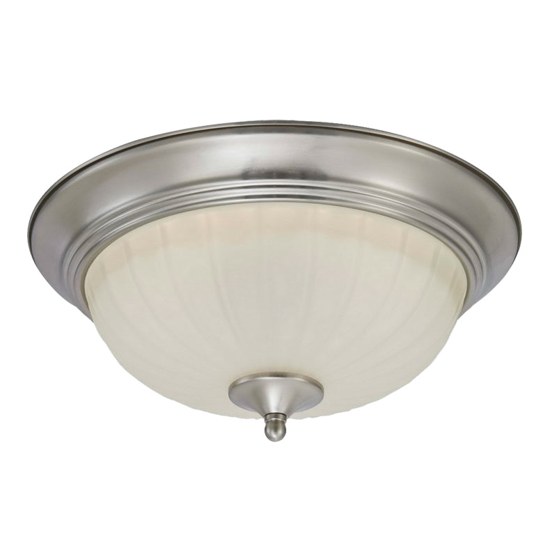 Sunpark 1018D-3000K 23 watt LED Ceiling Fixture, 15.2" x 6.7" tall, Frosted Swirl Glass lens, 3000K, 2000 lumens, 120-277 volt, Satin Nickel Finish