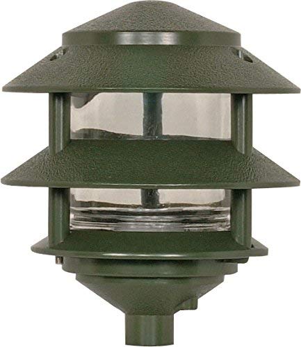 Nuvo SF77/323 1-Light 2-Louver 8" Small Hood Pagoda Fixture, 120 volt, Green Finish