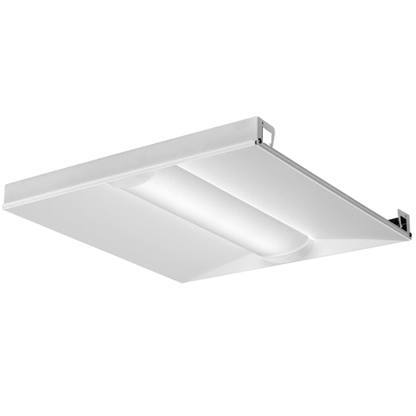 Lithonia 2BLT2 33L SDSM EZ1 E10WLCP LP830 27 watt LED 2X2 Volumetric Troffer Light Fixture, 3000K, 3300 lumens, 60,000hr life, 120-277 Volt, 0-10V Dimming, Square Smooth Diffuser, EM Backup