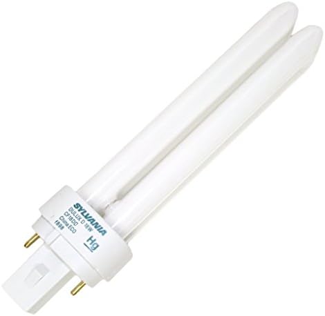 Sylvania 21112 CF18DD/830 18 watt Double-Tube Compact Fluorescent Lamp, Offset 2-Pin (G24d-2) base, 3000K, 1150 lumens, 10,000hr life