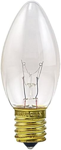 Halco 7050 7C9/CL/N Clear 7 watt C9 Xmas Lamp, Intermediate (E17) base, 40 lumens, 3,000hr life, 130 volt