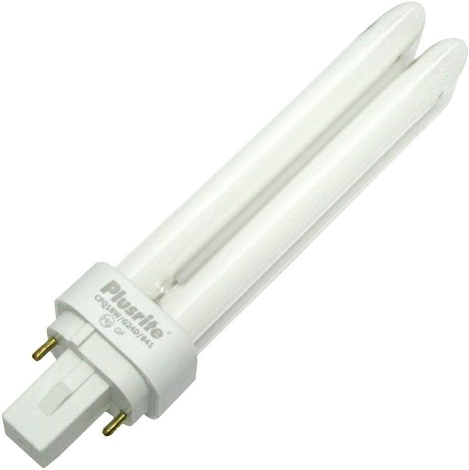 Plusrite 4023 PL18W/2U/2P/841 18 watt Double-Tube Compact Fluorescent Lamp, Offset 2-Pin (G24d-2) base, 4100K, 1200 lumens, 10,000hr life