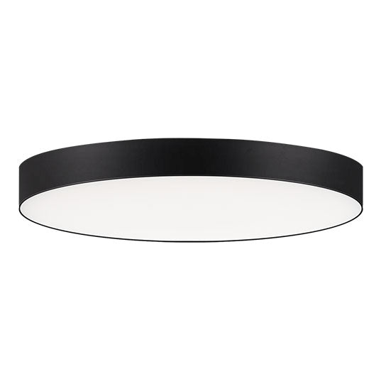 Maxim 57662WTBK 15w LED Trim 7" RD Flush Mount, 7"w x .75"h, 3000K, 1050 lumens, 35,000hr life, 120 volt, Black Finish, ELV or Triac Dimmable