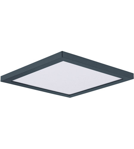 Maxim 57697WTBK 15 watt 6.5" Square Exterior Ceiling Fixture, 3000K, 1080 lumens, 50,000hr life, 120 Volt, Triac/ELV Dimming, Black Finish