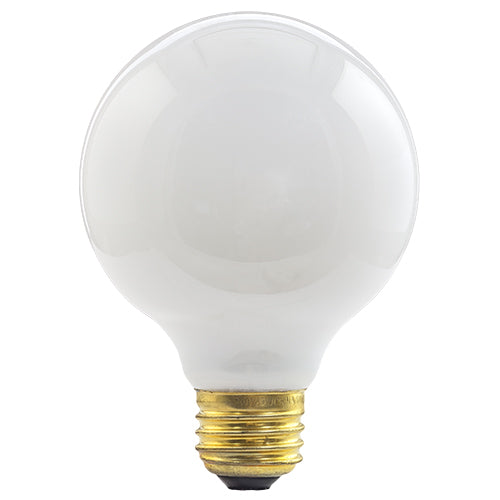 Halco 5004 40G25/W/130V White 40 watt G25 Globe Lamp, Medium (E26) base, 280 lumens, 3,500hr life, 130 volt