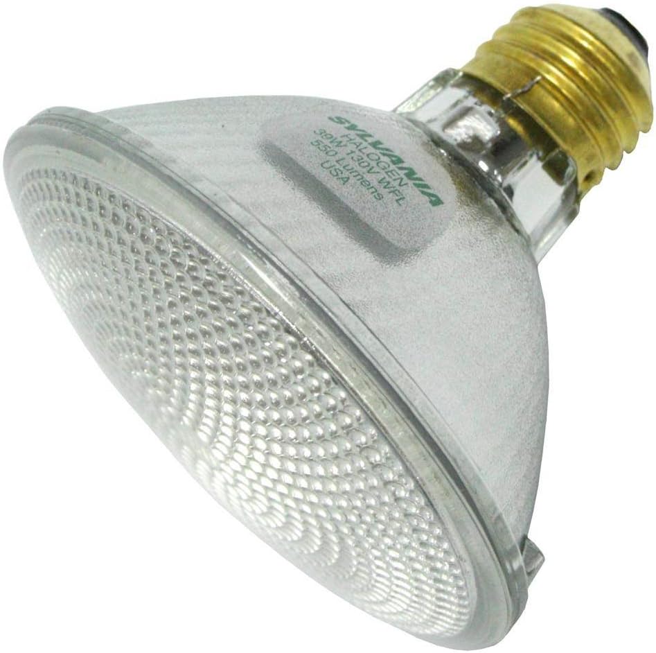 Sylvania 16118 39PAR30/HAL/NFL25/120V 39 watt PAR30 Halogen Flood Lamp to replace 50PAR30, Medium (E26) base, 25° beam angle, 550 lumens, 1,500hr life, 120 volt. *Discontinued*