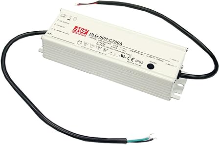 Meanwell HLG-80H-12V 80 watt Constant Voltage LED Driver, 120-277V Input, 12VDC Output