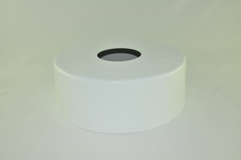 PBC ABS-10RBC3RWH 10in. Round ABS Base Cover, One-Piece Design, 3in. Round Hole, 4-1/2in. depth, White Finish *Discontinued*