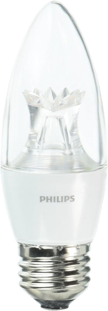 Philips 458661 7B12/LED/827-22/E26/DIM/120V  7 watt B13 LED Blunt Tip Lamp, Medium (E26) base, 2200K-2700K, 500 lumens, 25,000hr, 120 volt