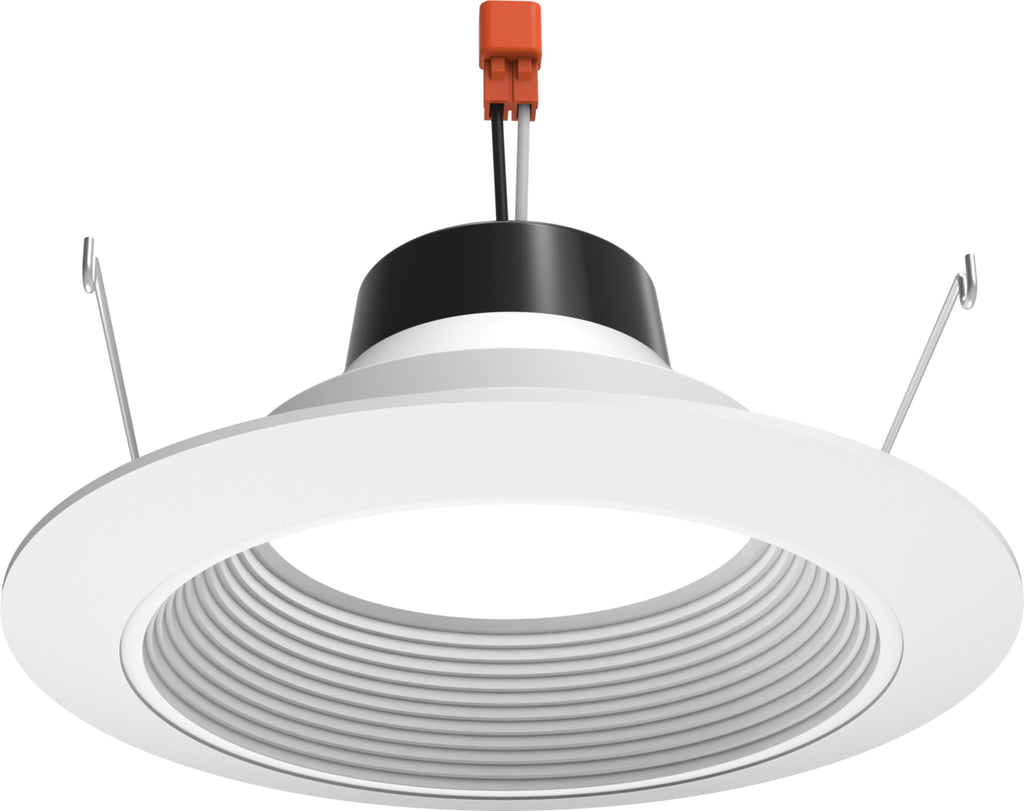 Lithonia 6RLD G4 07LM 27K 90CRI 120 FRPC WWH 8 watt LED 6" Retrofit Downlight, 2700K, 700 lumens, 50,000hr life, 120 Volt, TRIAC/ELV Dimmming, White Baffle Finish