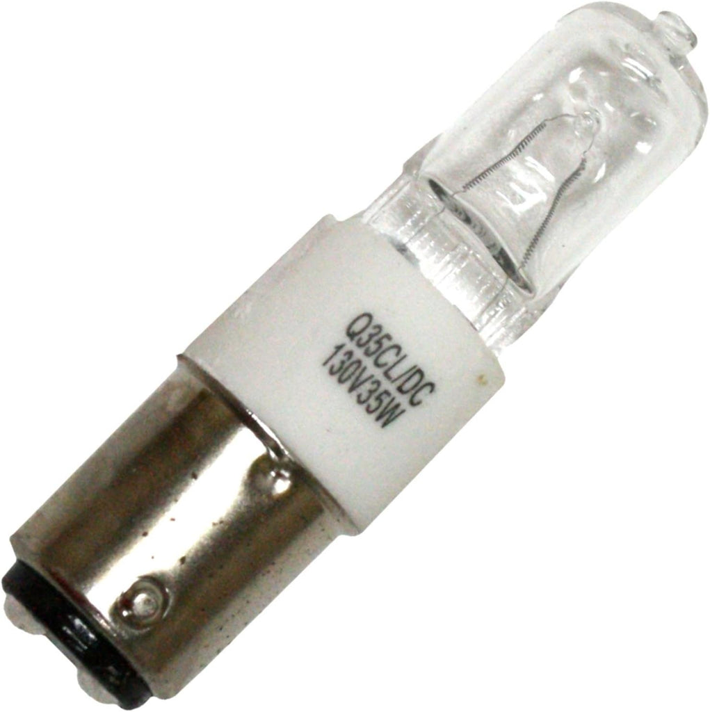 Import Q35CL/DC/130V Clear 35 watt Halogen Lamp, Double Contact Bayonet (BA15d) base, 380 lumens, 2,000hr life, 130 volt