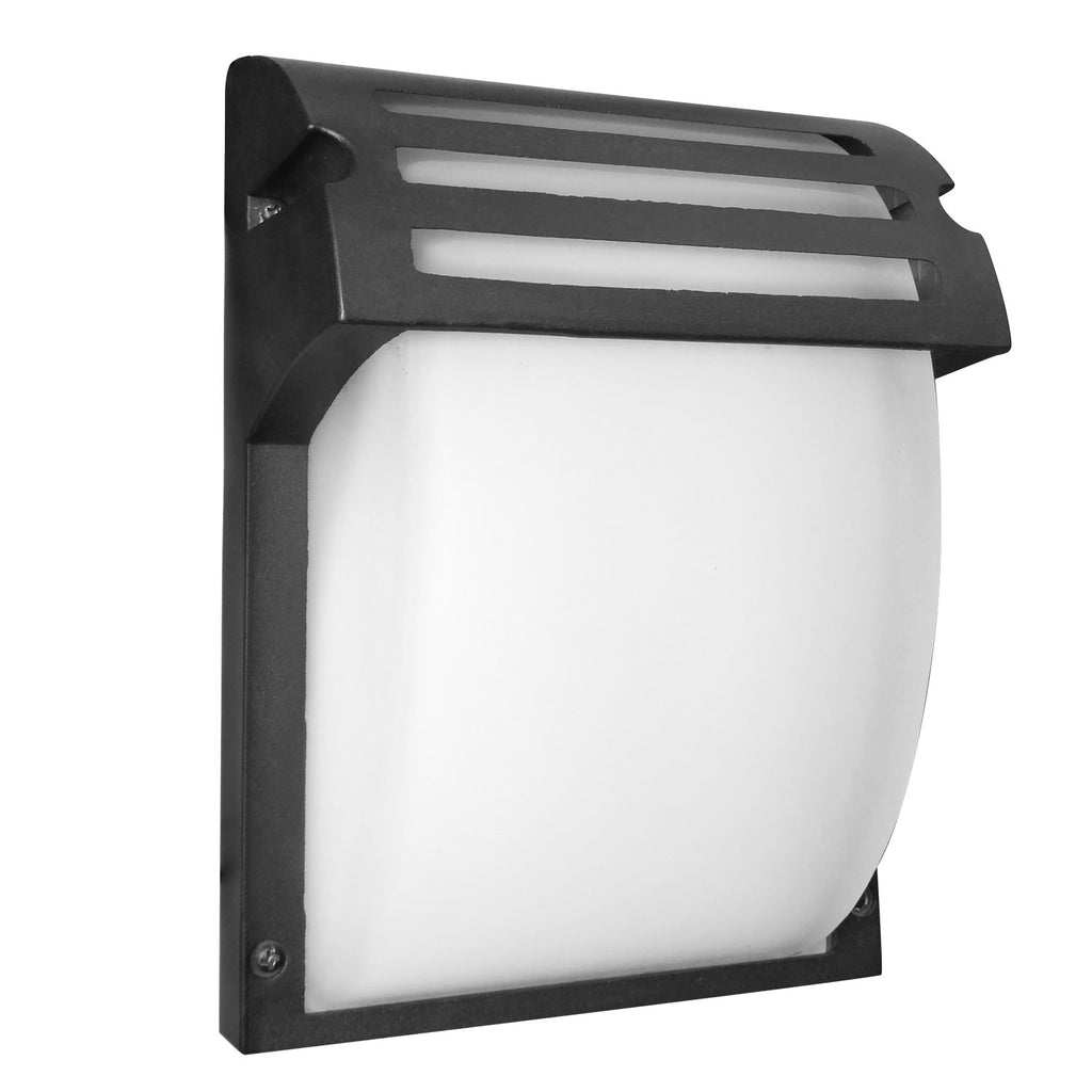 Sunlite LFX/WS/SCT/HCL/9W/GL/BK 9 watt LED Wall Light Fixture, 3000K/4000K/5000K Color Selectable, 600 lumens, 50,000hr life, 120 Volt, Non-Dimmable, Frosted Lens, Black Finish