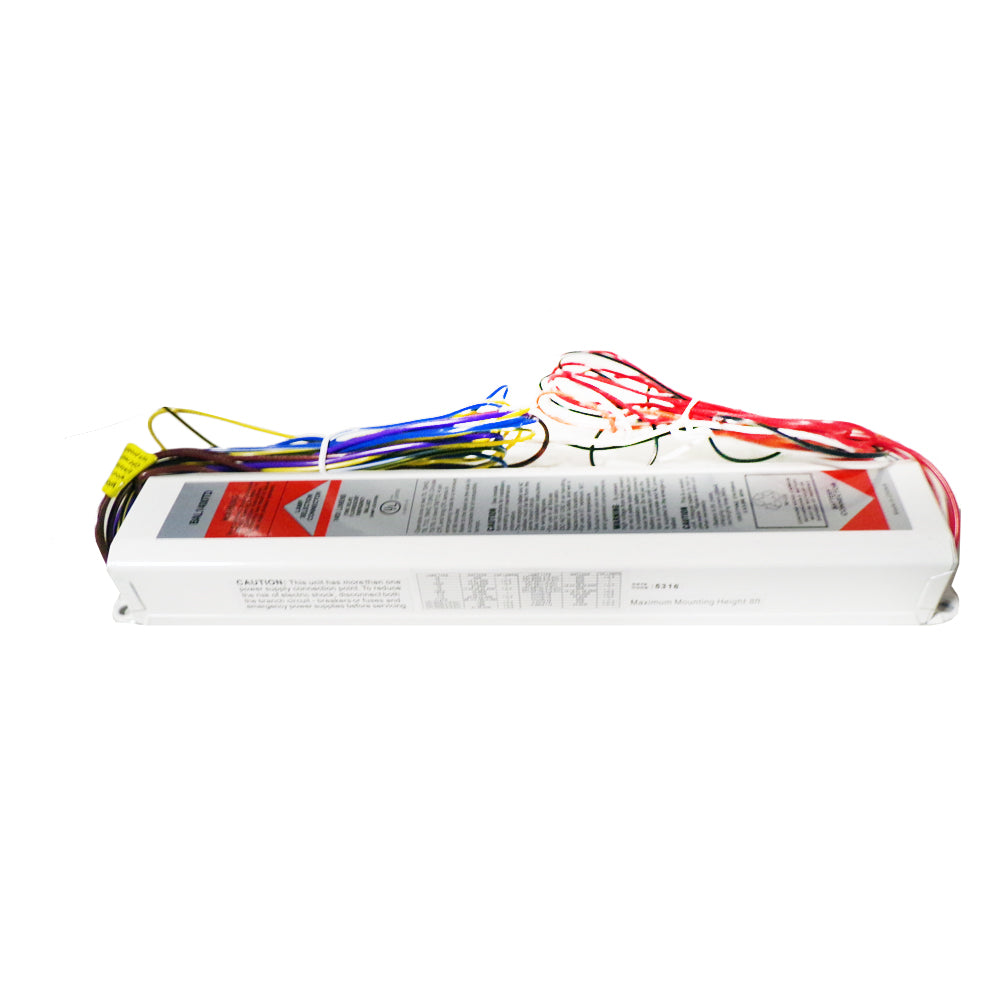 Howard BAL1400TD 120/277 volt Emergency Back-up Ballast w/ Time Delay, 1400 lumens, operates (1 or 2) 2'-4' T8-T12, HO, VHO; (1) 2'-8' T8-T12, HO, VHO; (2) 20-40W Circline, (1 or 2) 13-39W 4-Pin CFL or (1) 40-50W 4-Pin CFL, Title 20 Compliant. *Discontinued* Only 1 left!