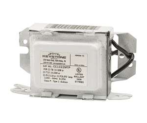 Keystone CC1322MTP 120 Volt Magnetic Ballast, Operates (1) CF13W/GX23, F14T8, F15T8, F18T8, F15T12, F20T12, FC6T9, or FC8T9