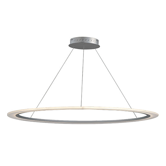 ET2 Contemporary Lighting E22657-11MS 50 watt LED Saturn Series Pendant Light Fixture, 51" Dia., 3000K, 3500 lumens, 50,000hr life, 120 Volt, TRIAC Dimming, Silver Finish