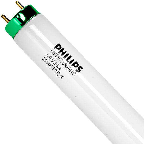 Philips 281907 F25T8/TL835/ALTO 25 watt T8 Linear Fluorescent Lamp, 36in. length, Medium Bi-Pin (G13) base, 3500K, 2150 lumens, 24,000hr life. Shipped in case of 30. 