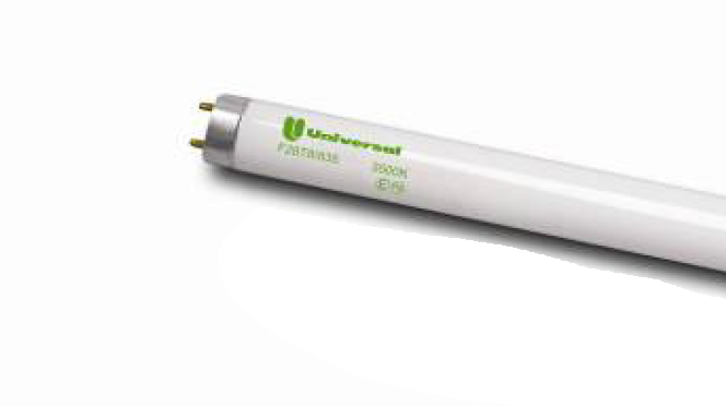 Universal F32T8/835 32 watt T8 Linear Fluorescent Lamp, 48in. length, Medium Bi-Pin (G13) base, 3500K, 2950 lumens, 24,000hr life. *Discontinued*