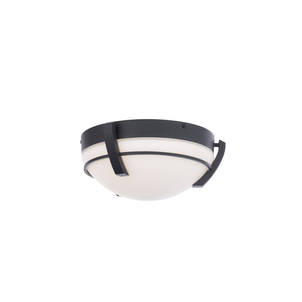 WAC FM-W93216-BK 18 watt LED 16" Round Outdoor Ceiling Fixture, 16" Dia. x 5.375" Height, 3000K/3500K/4000K Color Selectable, 1300 lumens, 50,000hr life, 120 Volt, TRIAC/ELV Dimming, Opal Glass Lens, Black Finish