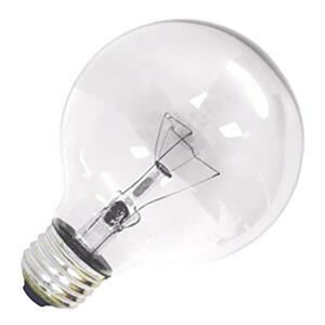 GE 24656 25G25/CL/130V Clear 25 watt G25 Globe Lamp, Medium (E26) base, 190 lumens, 1,500hr life, 130 volt