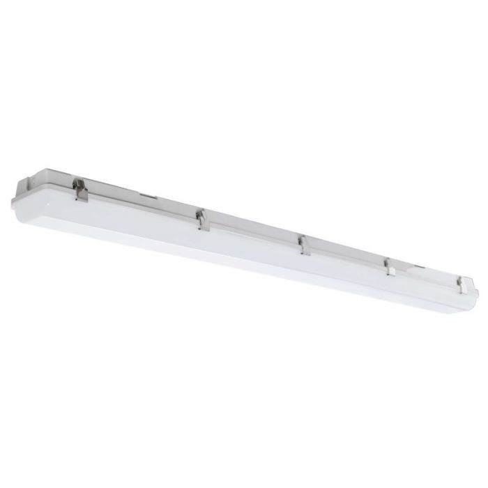 Westgate LLVT2-4FT-36W-35K-D  36 watt LED Vapor Tight Fixture, 4' length, White Polycarbonate lens, Ceiling Mount, Stainless Steel Clamps, 3500K, 4680 lumens, 50,000hr life, 120-277 volt, 0-10V Dimming,  IP66 Rated